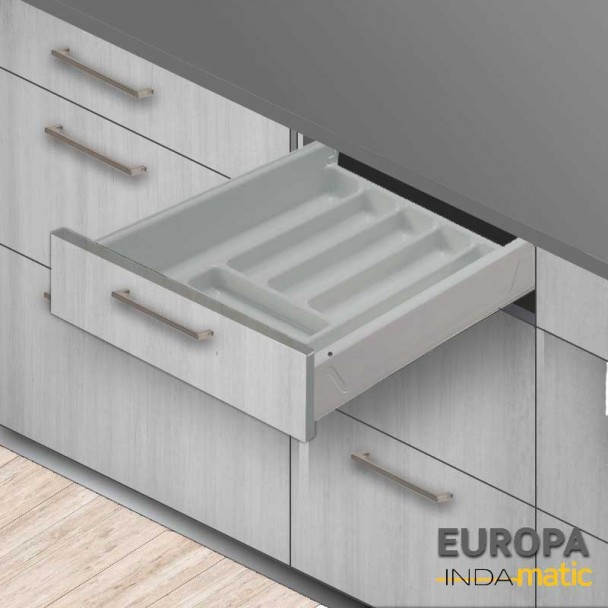 Tiroir Porte-Couverts de Cuisine Europe PVC Gris